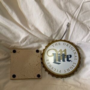 Miller Lite Bottle Cap Holiday Ornament